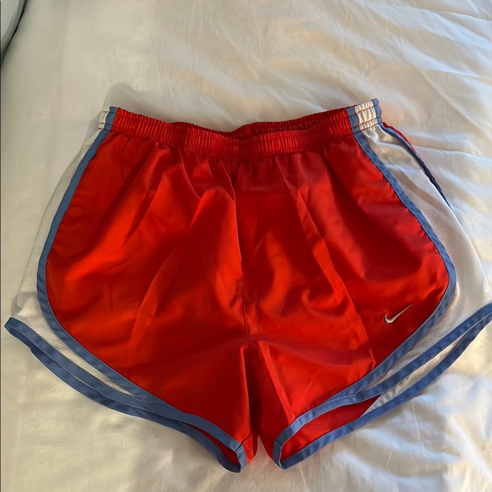 Nike Red and Blue Athletic Shorts Lightweight Elastic Waist